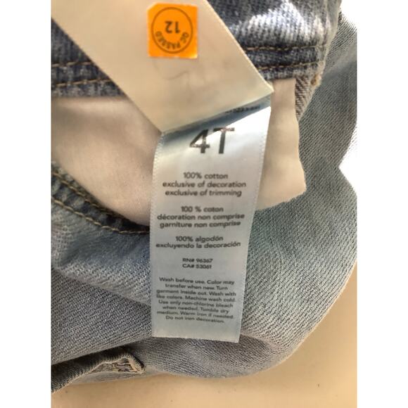 OshKosh B’gosh Denim Overalls Child Size 4T – Light Wash, Vintage, 100% Cotton - Picture 4 of 8